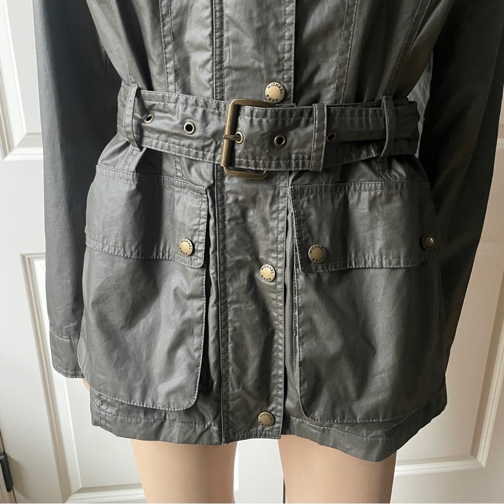Michael Kors Olive Green Military Belstaff Style Jacket - size M - Picture 8 of 16